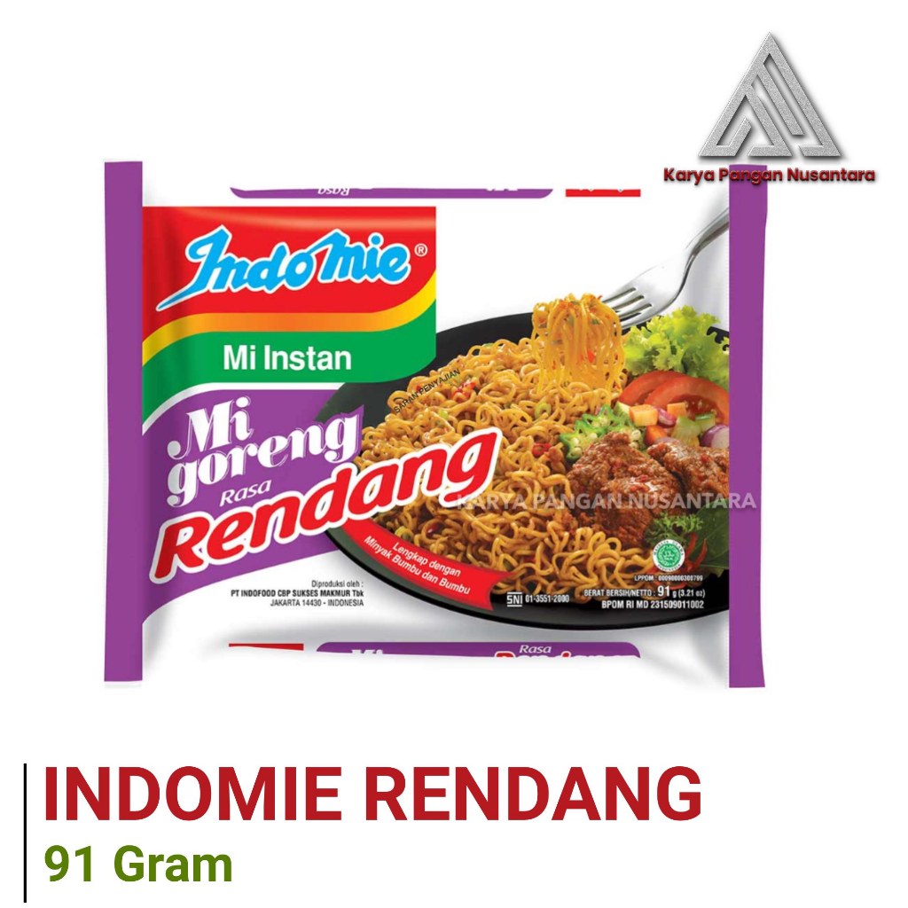 INDOMIE MIE INSTANT MIE GORENG RASA RENDANG INDOMIE MIE RENDANG MIE GORENG RENDANG PER PCS