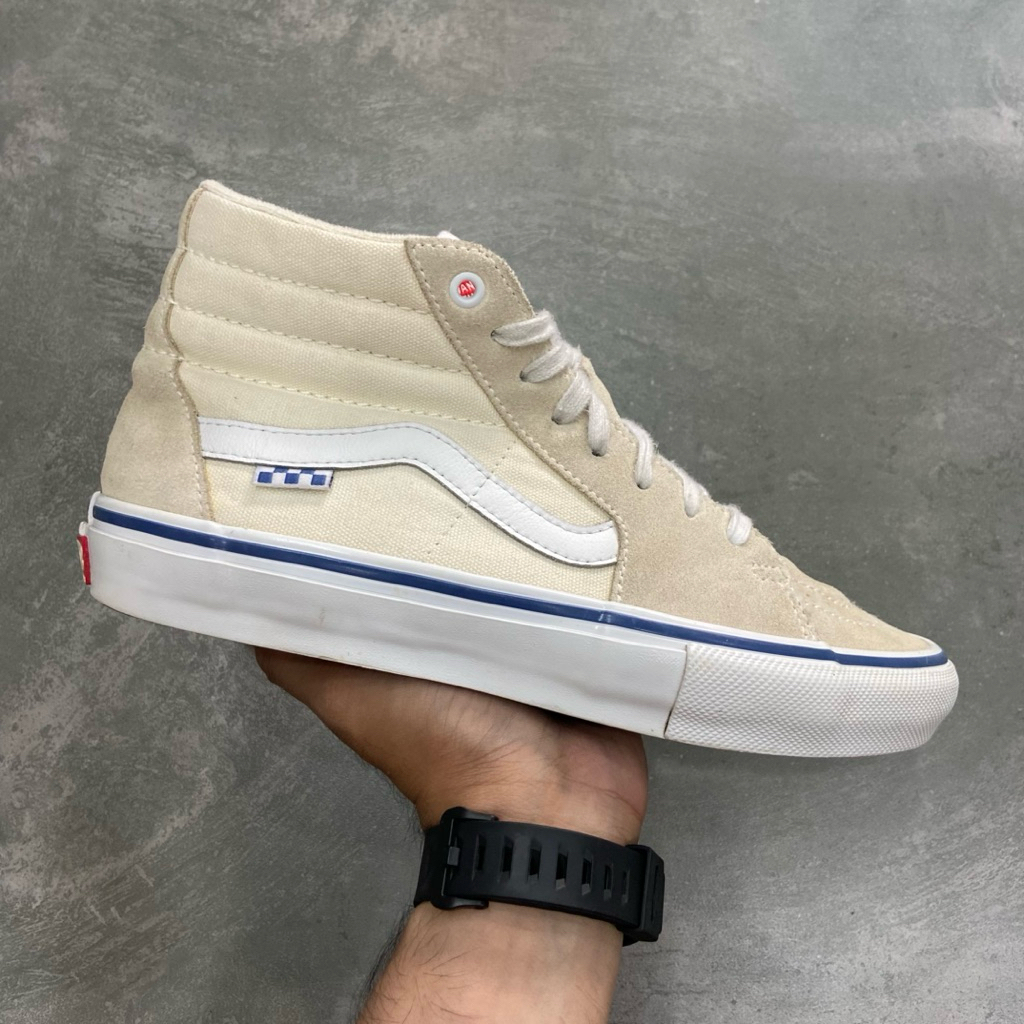 [Size 40.5] Vans SK8-High Pro Skateboarding Raw Canvas White Second Original Kondisi Mulus Nominus. 