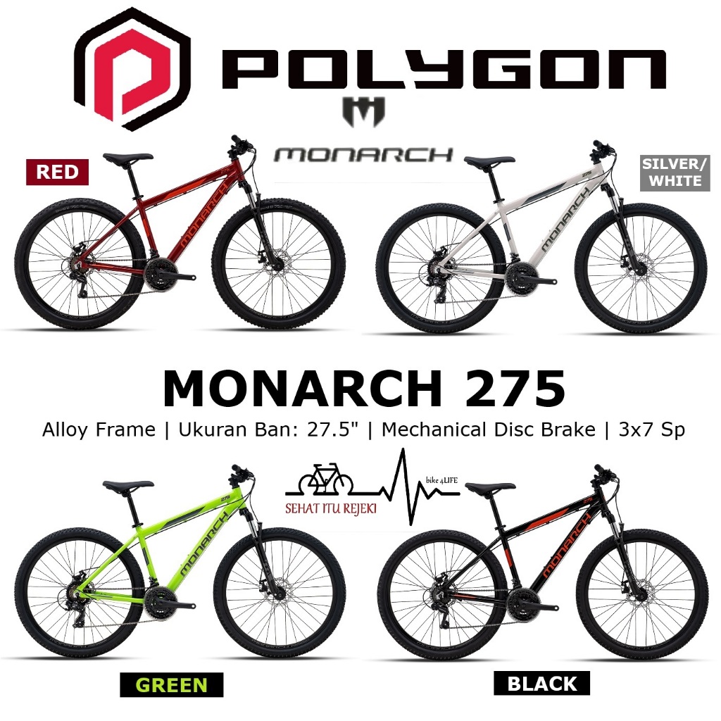 SEPEDA MTB (POLYGON) MONARCH 275 ALLOY FRAME 27.5 Inch 3x7 Sp