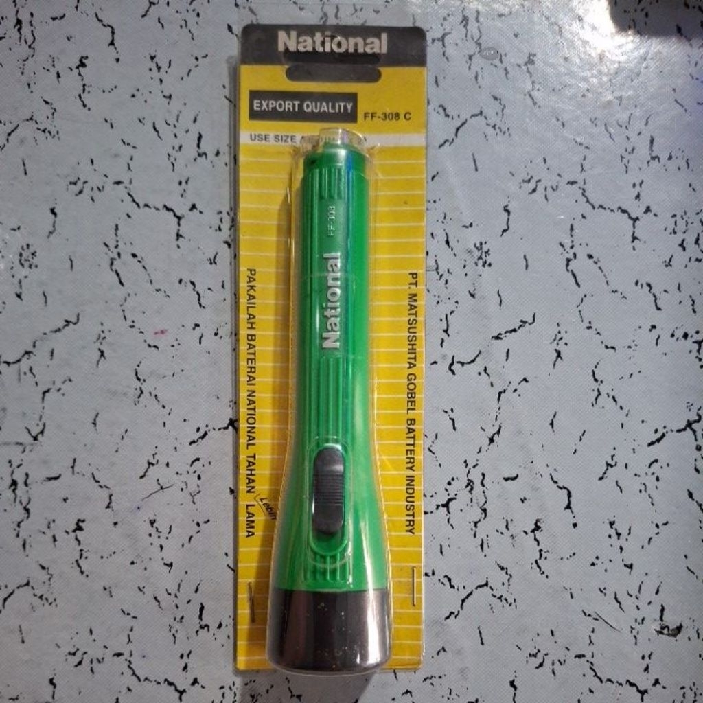 national senter jadul pakai baterai kering AA 2x