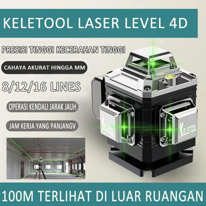Waterpass  laser level 16 line bangunan laser tukang multifungsi meteran laser leveling keramik lase