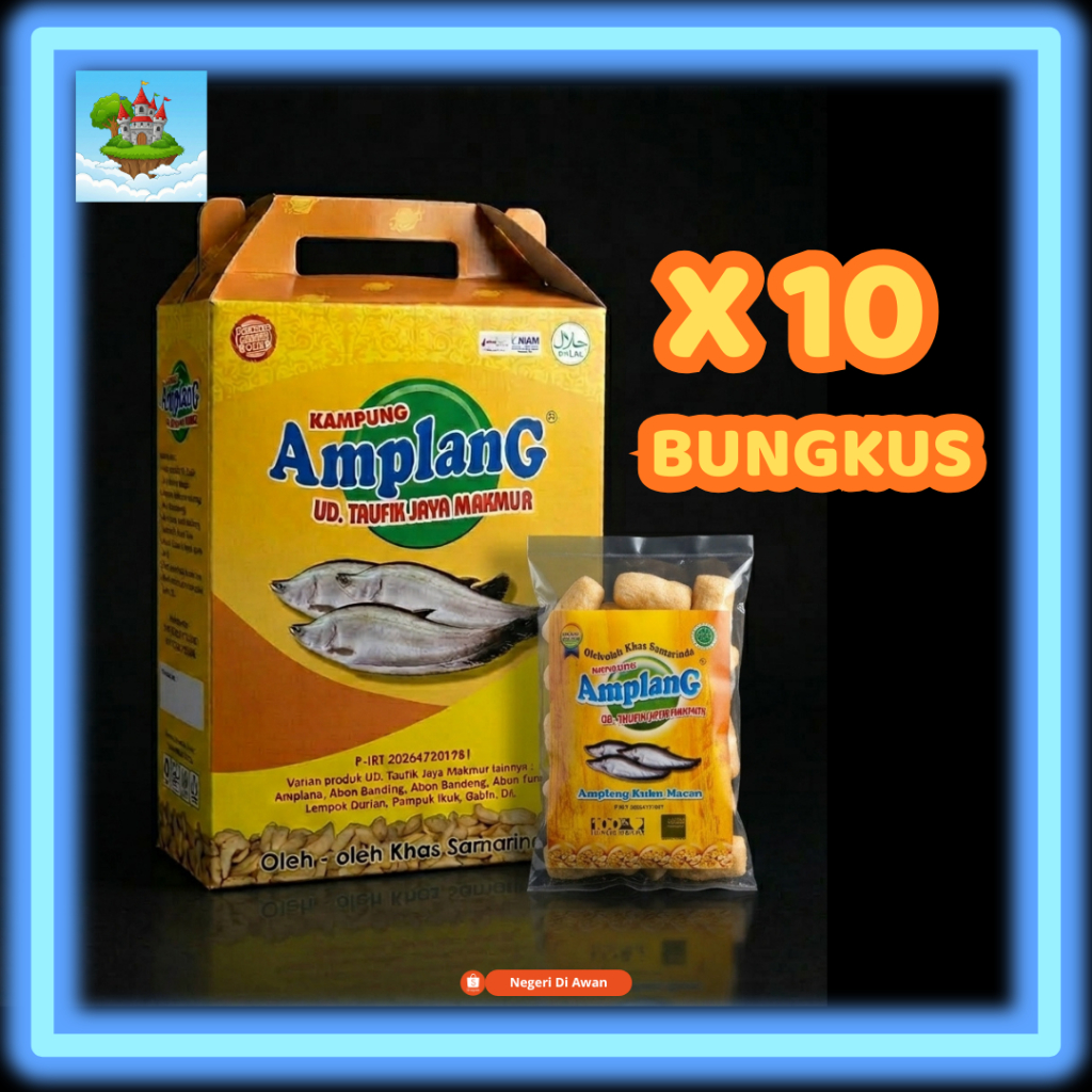 Paket Dus Kampung Amplang Khas Samarinda - Isi 10 Bungkus @35gr - Oleh-oleh Khas Kalimantan UD Taufi