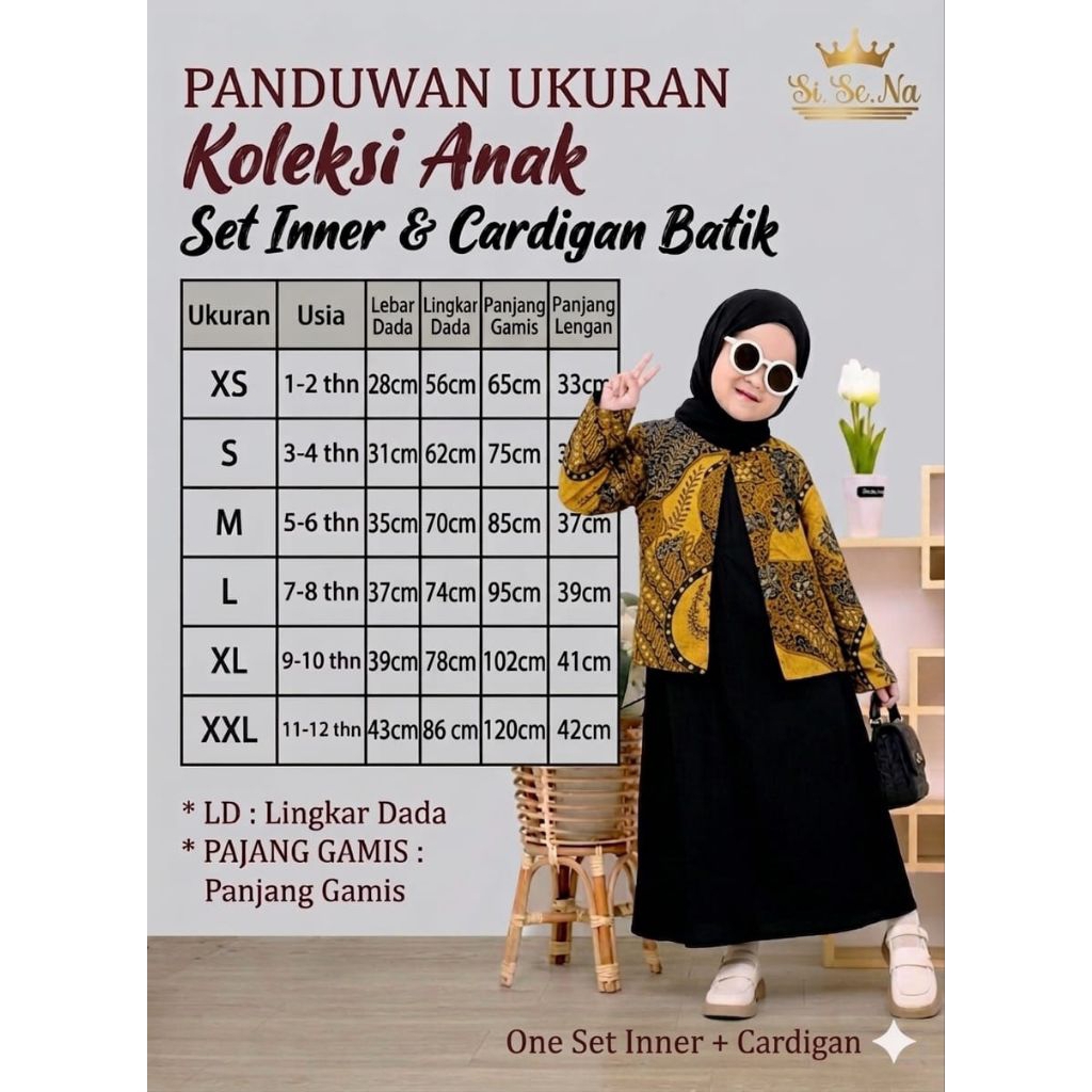 gamis anak kombinasi batik model oter