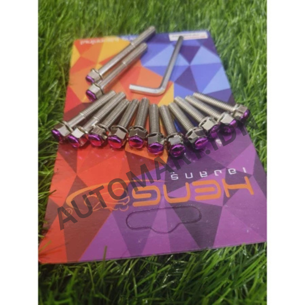 Baut 2 Kunci Chrome Bak Mesin CVT Beat Vario Mio Scoopy + Kancing Baut Warna Warni Variasi Motor