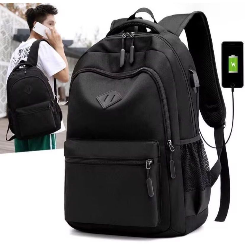 Tas Sekolah Remaja Ransel Polos - Kanvas D300, Desain Stylish, Tas ransel anak sekolah terbaru - tas