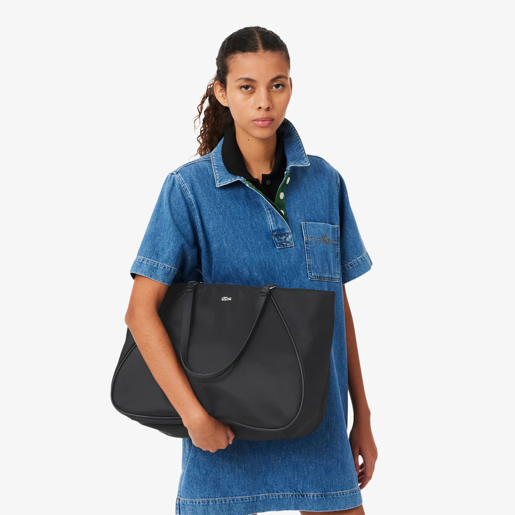 LACOSTE tote bag wanita tas shopping bag besar resleting daily traveling kasual laptop 15 inch