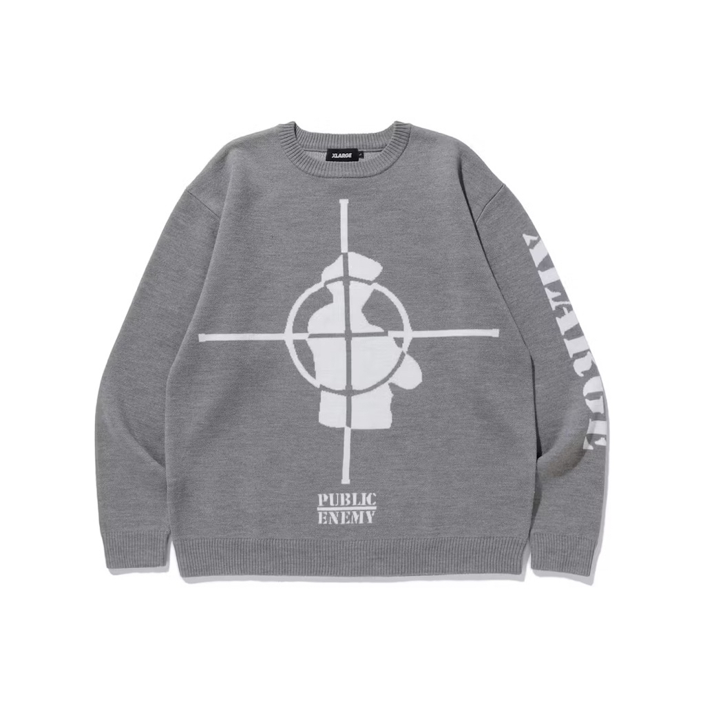 XLARGE x Public Enemy Crewneck Knit Sweater