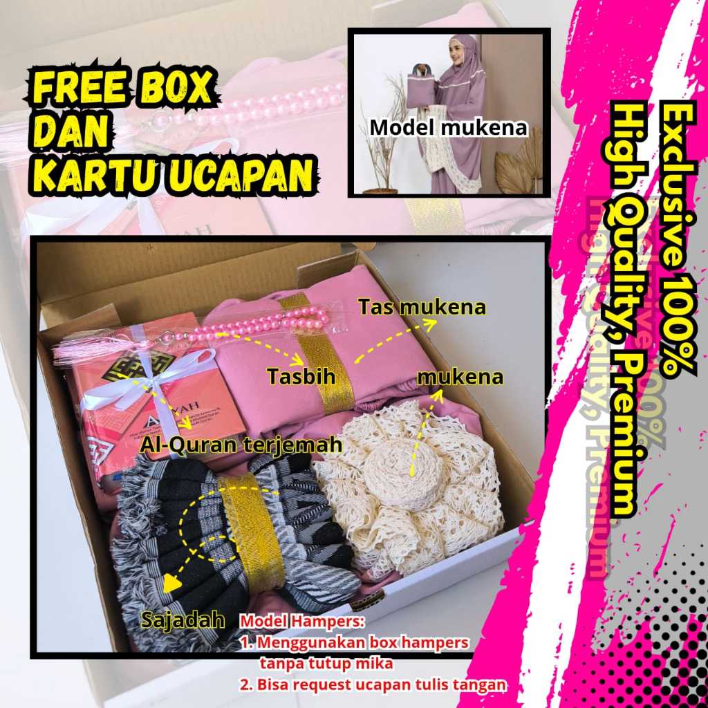 Set Alat Sholat Mahar Pernikahan Lengkap dengan Tasbih, Mukena, Sajadah, dan Alquran