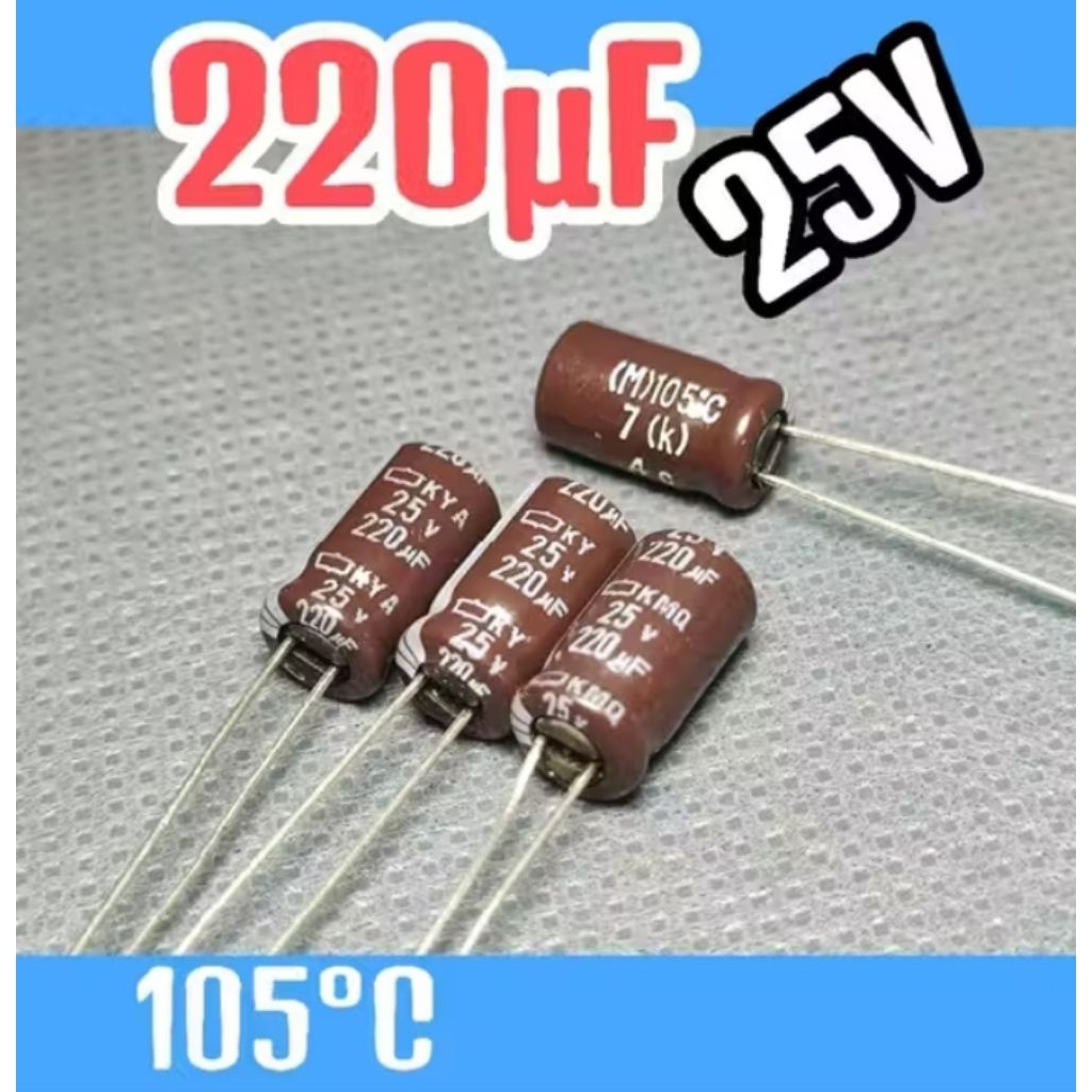 10 Pcs Kapasitor Elco 220uf 25v Capasitor Elko 25v 220uf
