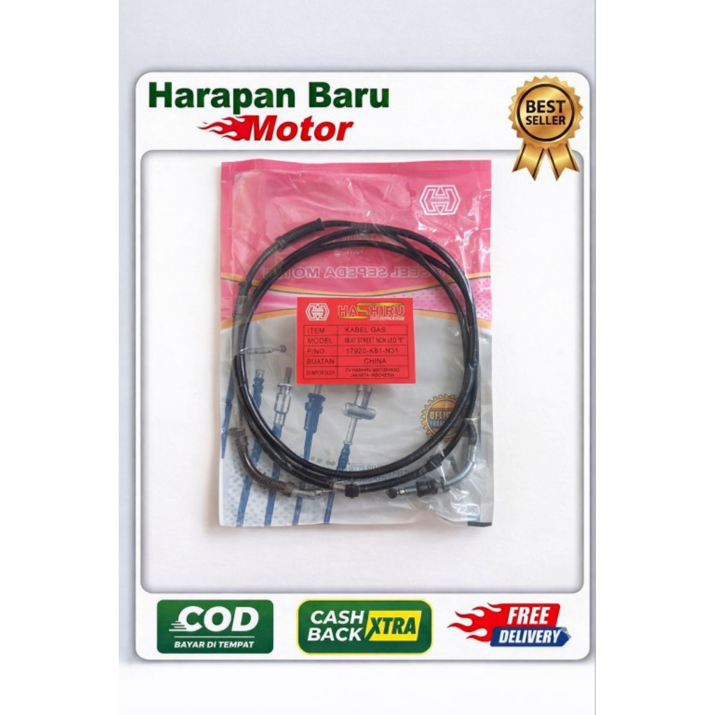 KABEL GAS BEAT STREET NON LED B HASHIRU - HARAPAN BARU MOTOR