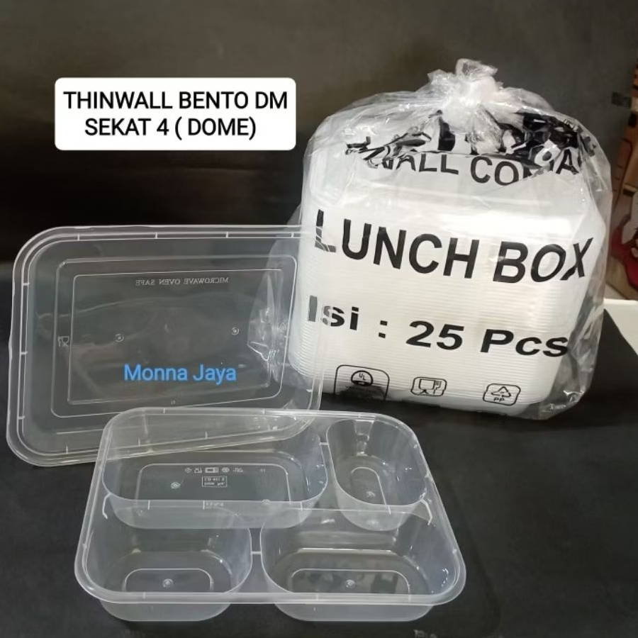 Thinwall Bento Sekat 3 / Bento Sekat 3/Thinwall Bento 3 Sekat/ 4 Sekat/ Thinwall Bento DM/Kotak Maka