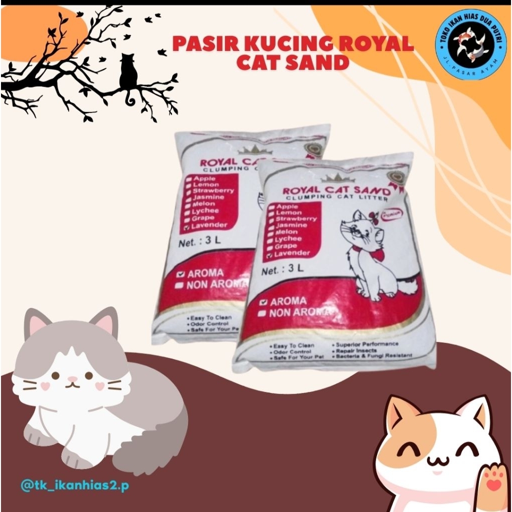 Pasir Kucing Merk Royal Cat Sand 3 liter