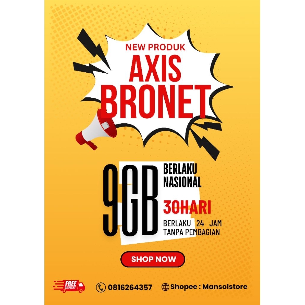 voucher paket data axis 9GB 30hari / kuota internet axis