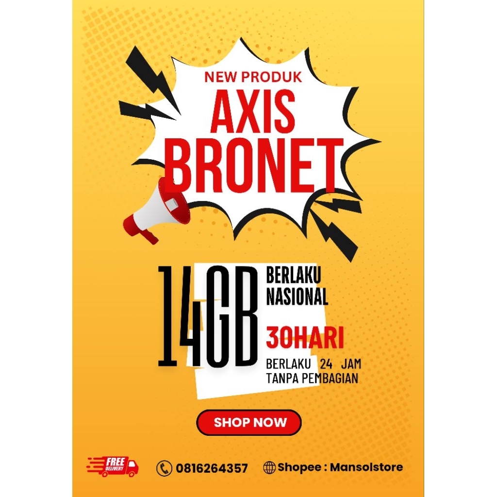 voucher paket data axis 14GB 30hari / kuota internet axis