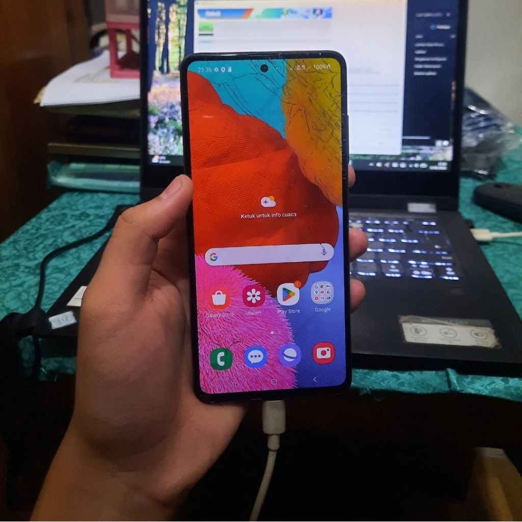 LCD + Frame + Kamera + Baterai Samsung Galaxy A51 COPOTAN TINGGAL NAIK MESIN BISA PAKAI BACA DESKRIP