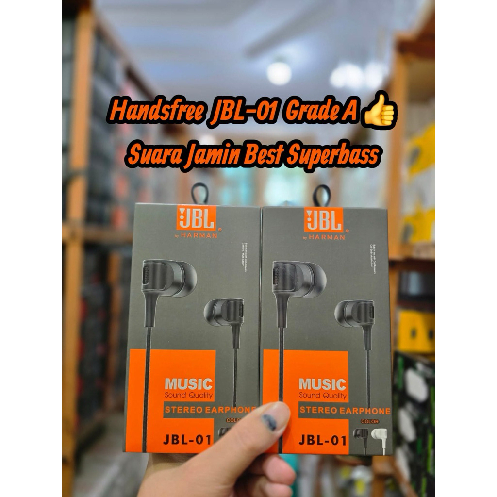 Handsfree JBL-01 Grade A+ Headset Suara Jamin strong bass HF JBL01 Premium Quality Sound