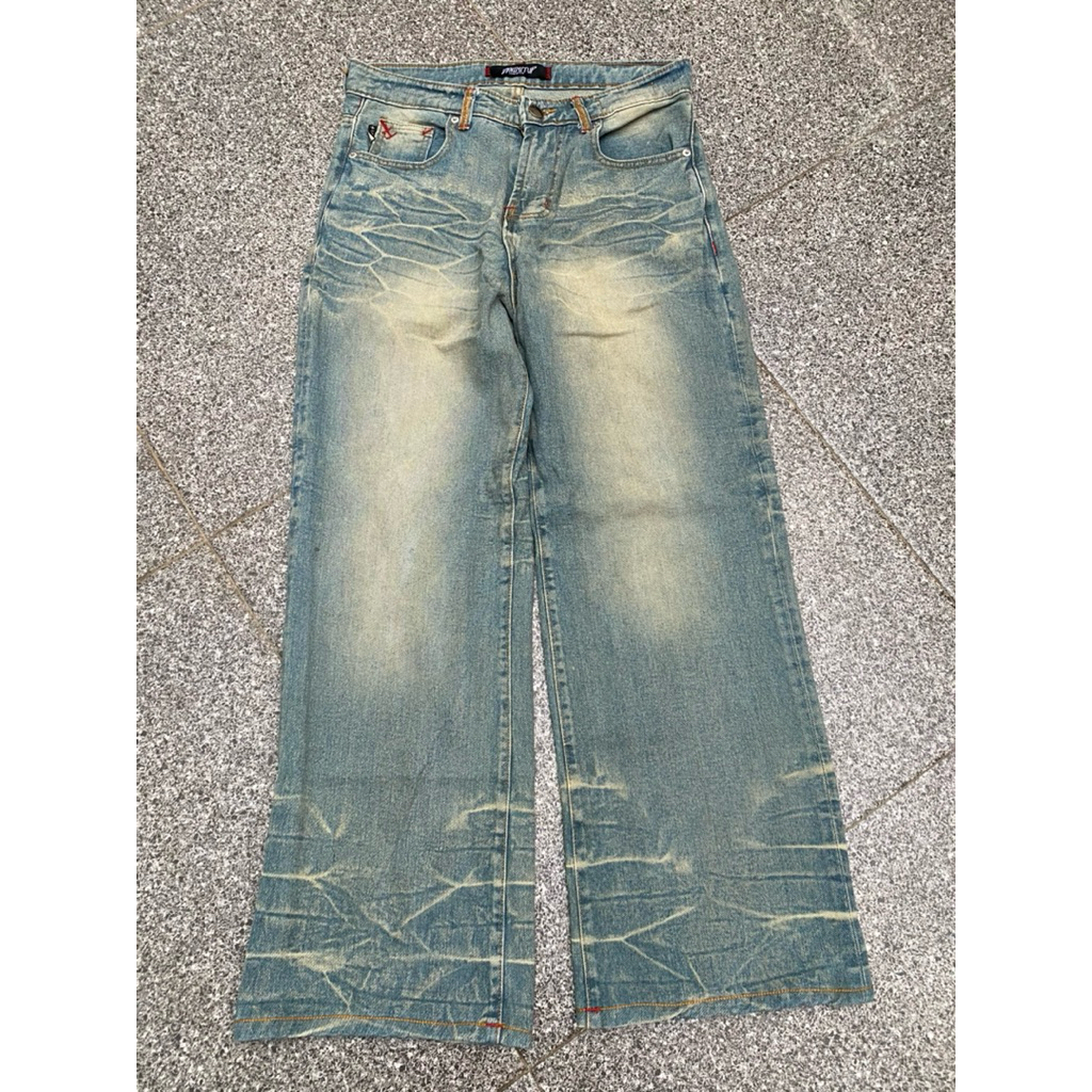 denimitup cream blue baggy jeans preloved