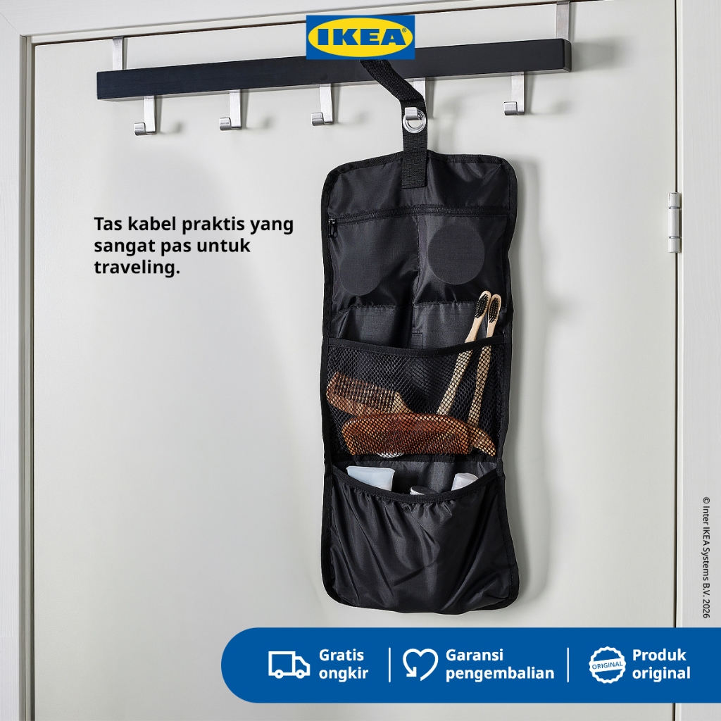 IKEA FODERSKOPA Tas Pengatur Kabel Serbaguna Hitam