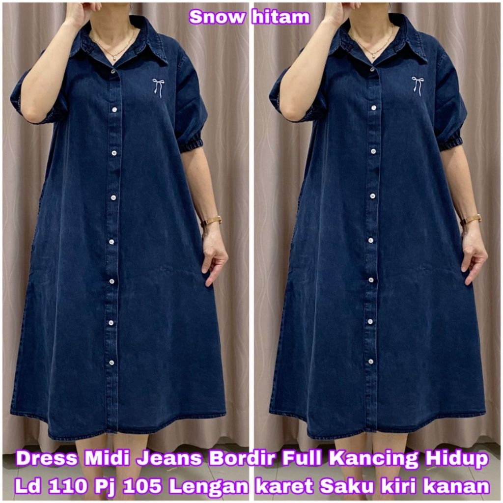 JEANS JUMBO LENGAN DRESS JEANS JUMBO LENGAN PANJANG DAN PENDEK LENGAN PANJANG DAN PENDEK