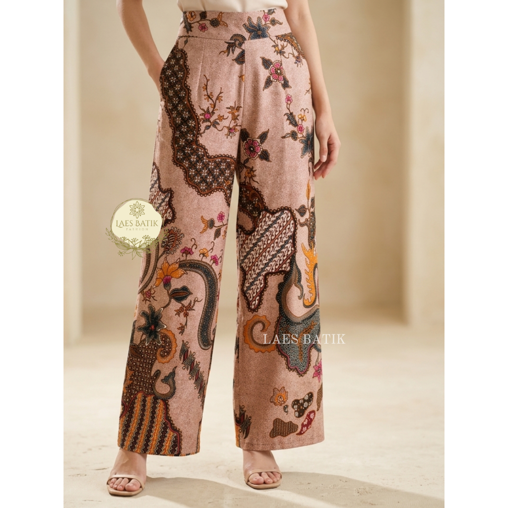 LAES BATIK CELANA KULOT BATIK WANITA PREMIUM HIGH WAIST ELEGAN BAHAN KATUN GAYA MODERN OOTD KEKINIAN