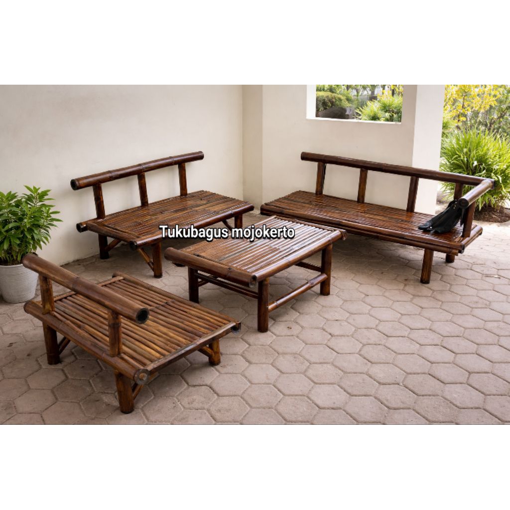 kursi bambu premium ruang tamu mojokerto