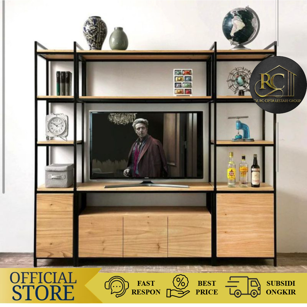 Bupet TV Rak TV Industrial Interior Rak Pajangan Tv