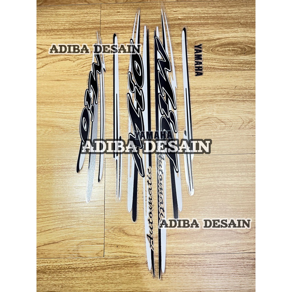 Striping mio  transparan rare warna hitam putih uv maxdecal - stiker motor mio transparan rare  maxd