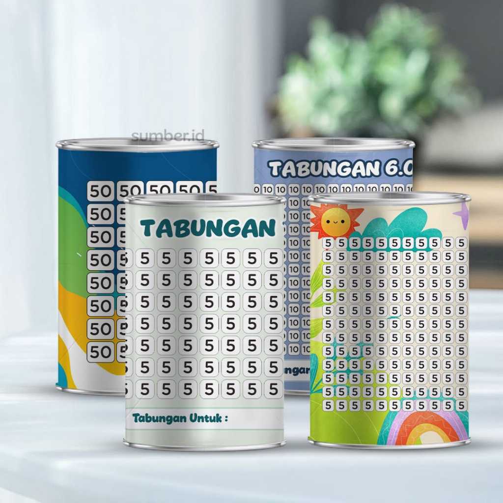 Celengan target 500 ribu pecahan 2 ribu permanen buka tutup tabungan mini 2K GET 500RB ukuran 10 cm 