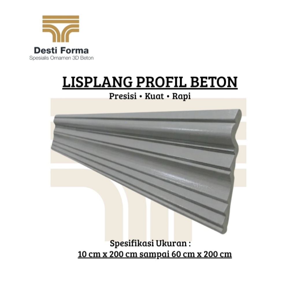Lisplang profil beton - Lis beton tempel - Lis profil beton - Lisplang beton Atap Fasad Rumah Modern