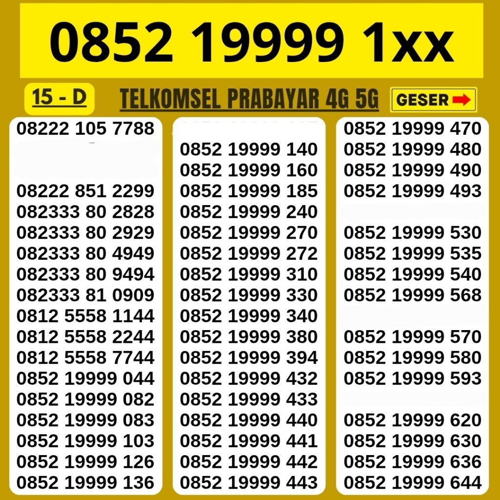 KARTU PERDANA NOMOR CANTIK SIMPATI TELKOMSEL 4G 5G NOCAN SIMPATI TELKOMSEL KWARTED TRIPLE 150an NOME