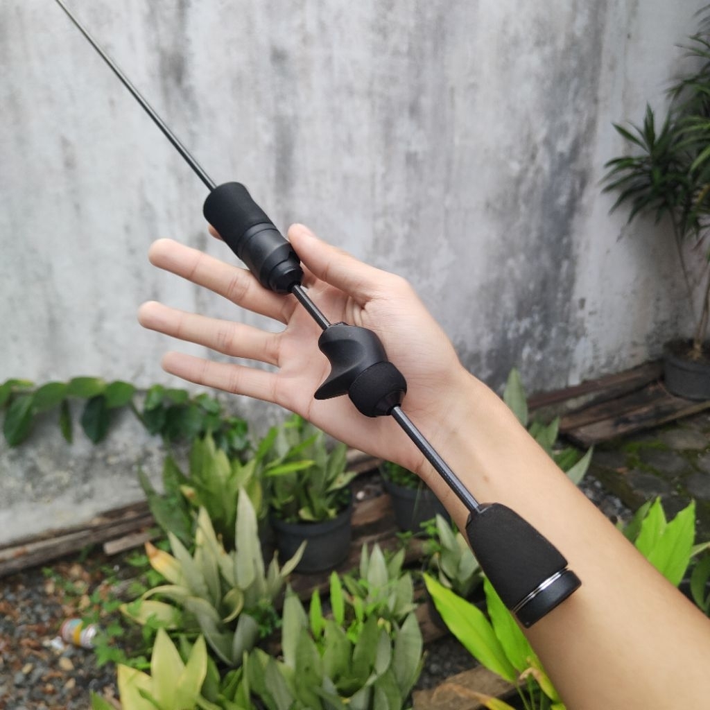 Joran custom BC XXUL 1-2lb 150cm Balungan V1 skeleton carbon hollow sambung 2. full Fuji ring guide