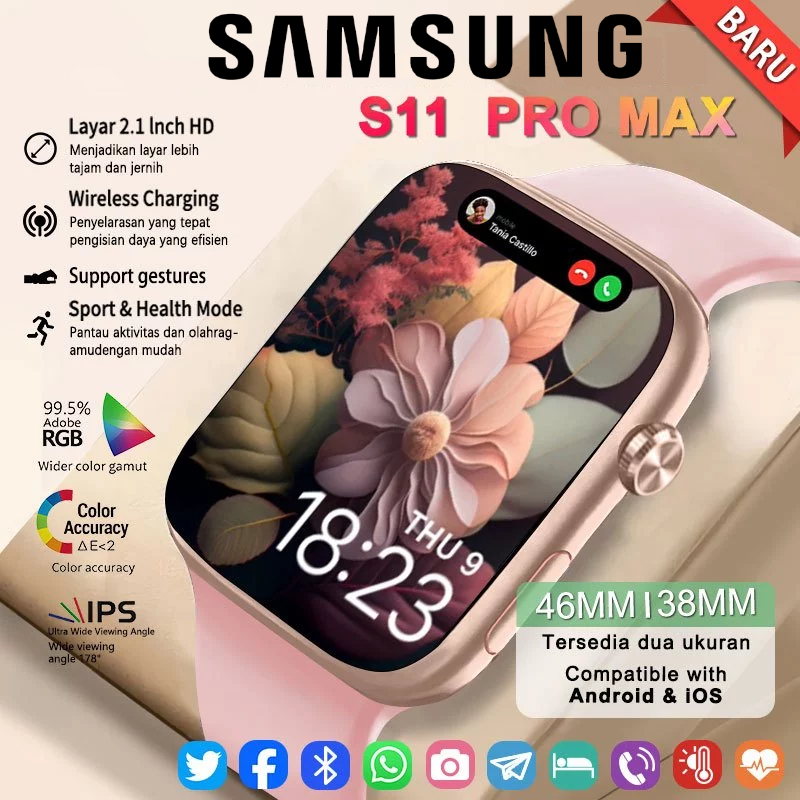 [Free NewStrap]Samsung S11 Smartwatch Watch11 Watch10 42MM Touch Screen 2.2Inch Amoled Jantung Jam T