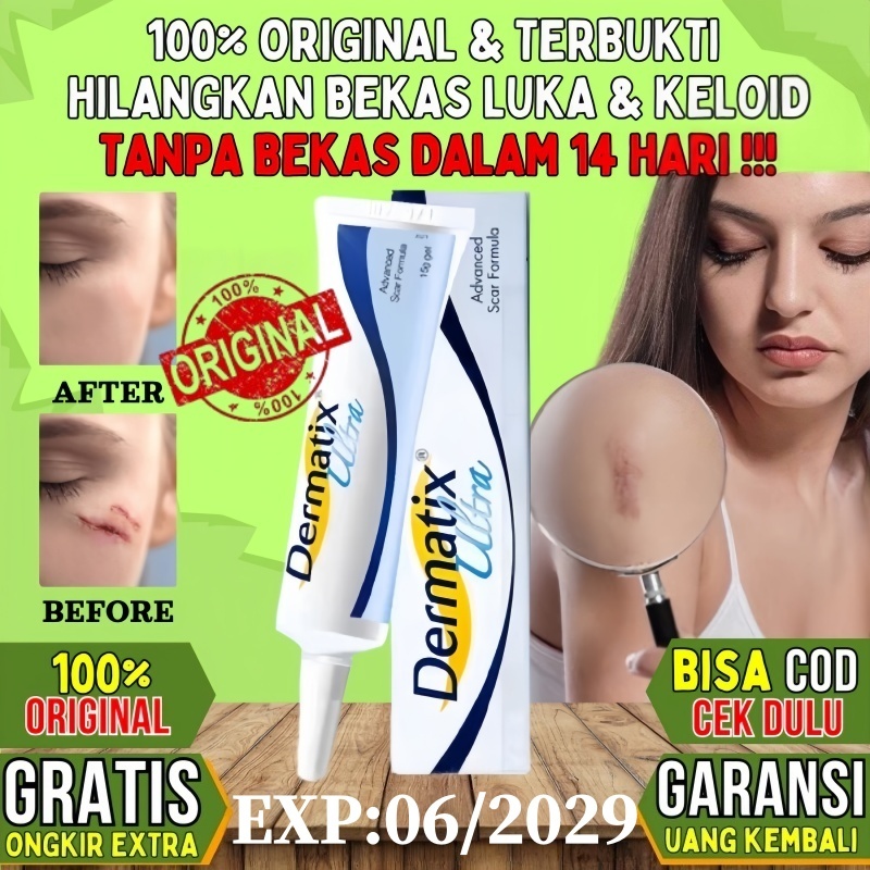 *COD ORI*Dermatix Ultra Gel 15gr Salep Penghilang Luka Penghilang Bekas Luka Operasi Keloid Luka Lam