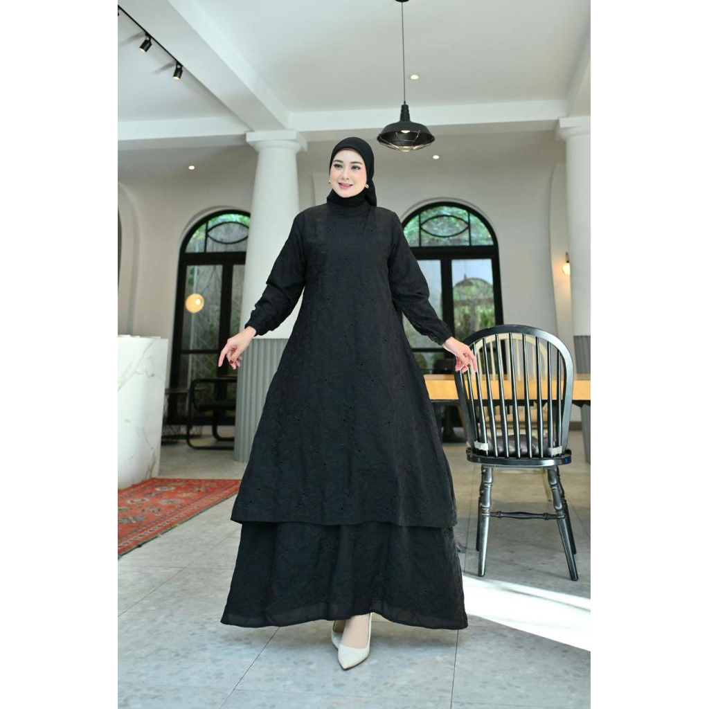 KATUN BORDIR TIMBUL-GAMIS KATUN BORDIR TERBARU FULL FURRING COD