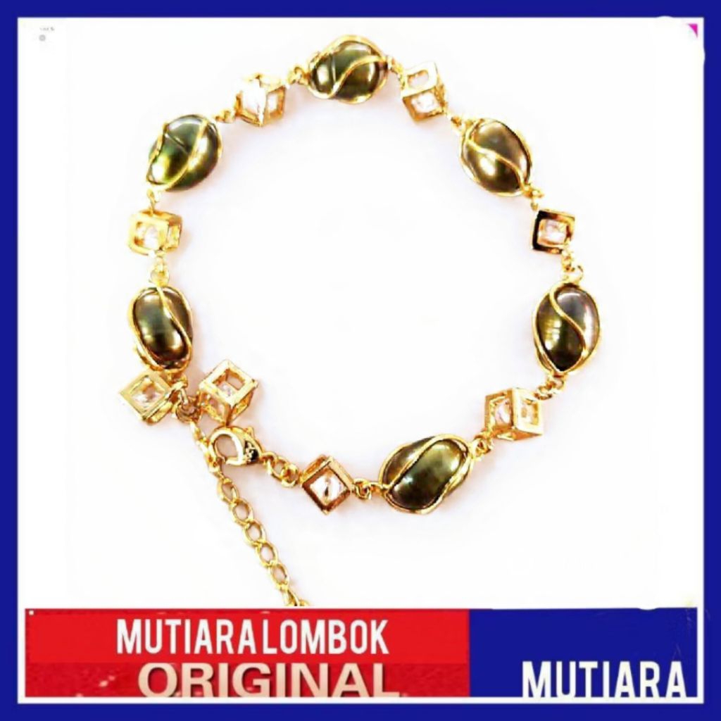 kilau mutiara lombok gelang tangan wanita perhiasan  pearl gelang mutiara lombok asli air tawar