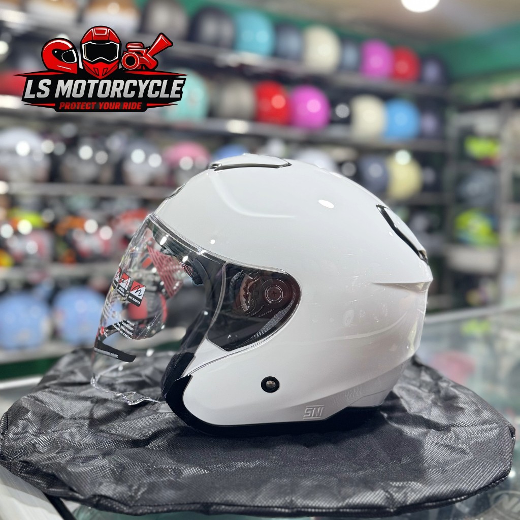 Helm KYT Kyoto R solid White/Putih Gloss Special Size XXL / Helm Ukuran Khusus XXL KYT Kyoto R Polos