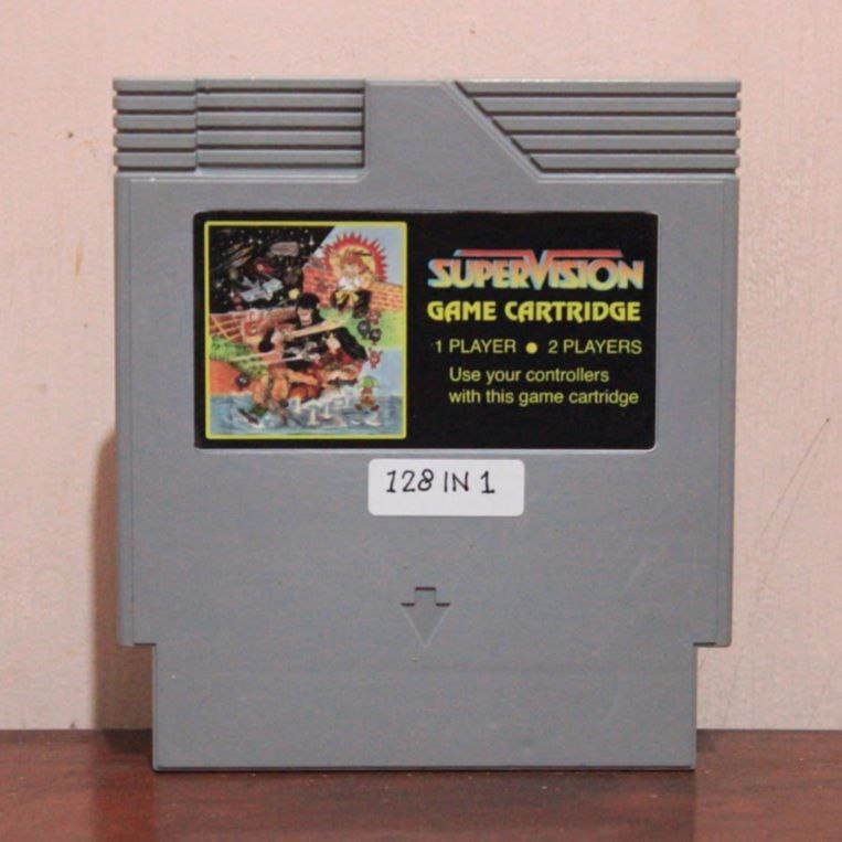 Kaset Nintendo Vcom 72 Pin 8 Bit 128 in 1 Tank 1990 Multi Game Tested Normal