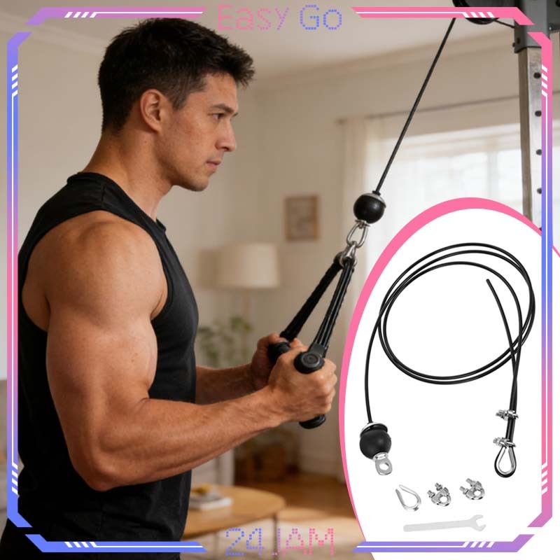 2.5m Kabel Seling Gym Adjustable Kabel Gym Baja Sling Kabel Gym Tali Kabel Gym Fitness Gym Pulley Ca