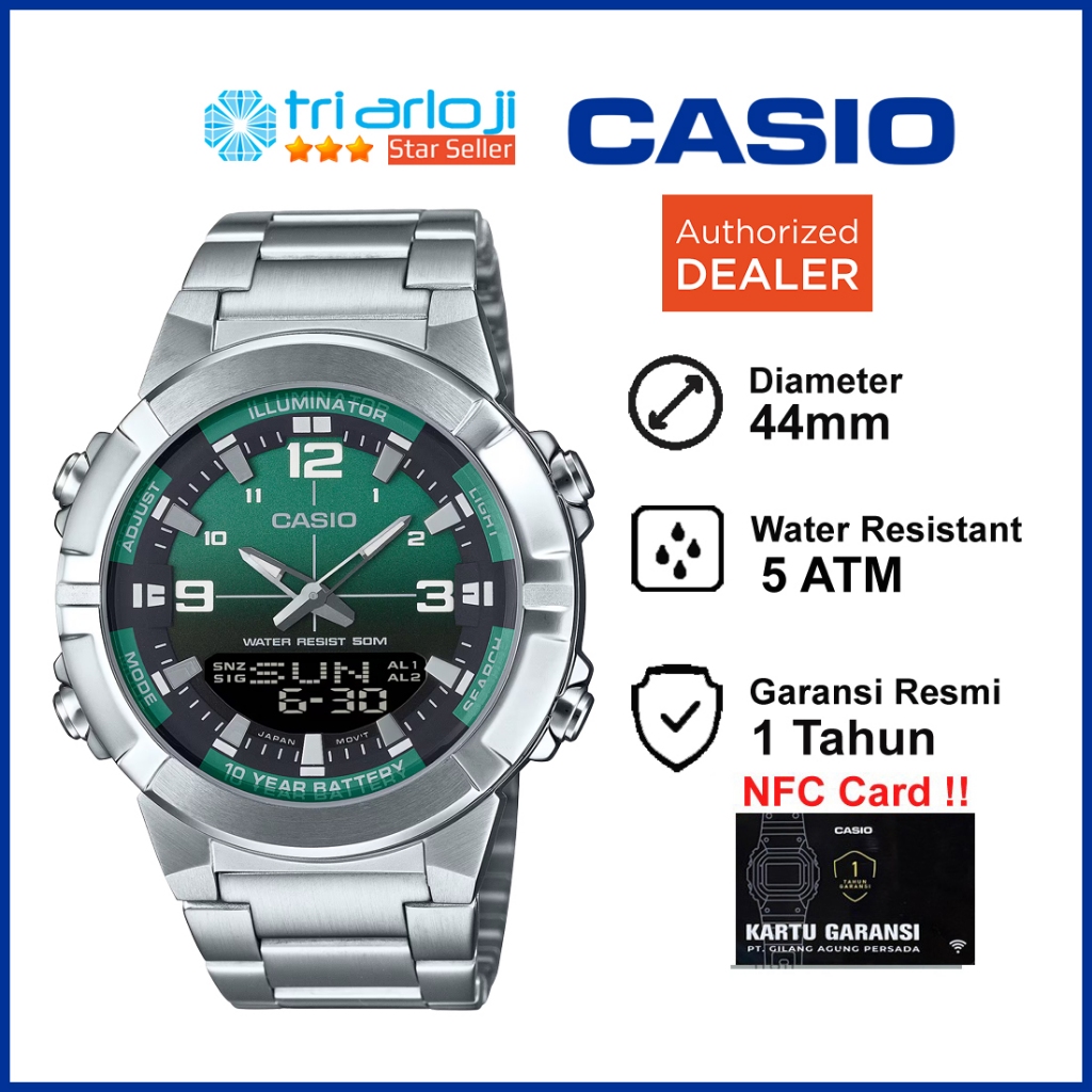 Casio General AMW-870DA-3AVDF Jam Tangan Pria Steel AMW-870DA-3A AMW870DA AMW 870DA 3AVDF