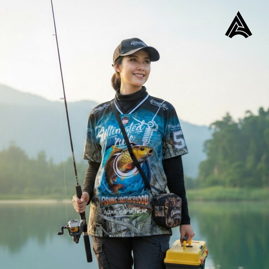 ALBAAITS.CO Jersey Mancing Baju Mancing Kaos Mancing Ukuran M L XL Bahan Milano Premium Full Printin