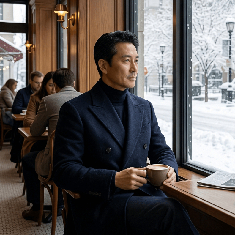 Baju Jaket Giorgio Armani Vintage Wool & Cashmere Long Coat Pria Jacket Cowok Original Branded