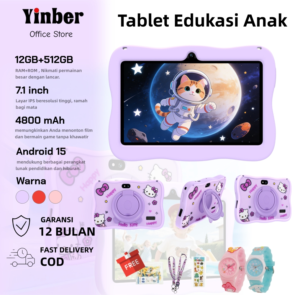 Yinber Tablet Anak Galaxy 12GB+512GB 7.1inch/8.1inch/10.1inch Layar Tablet Dual Sim Card 4G LTE Tabl