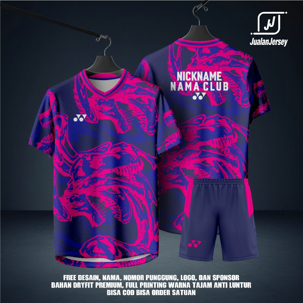 Jersey Kaos Sport Badminton Custom ( Free Custom Design-Nama-Club )