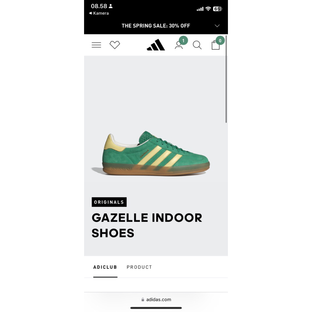 ADIDAS GAZELLE INDOOR YELLOW GREN