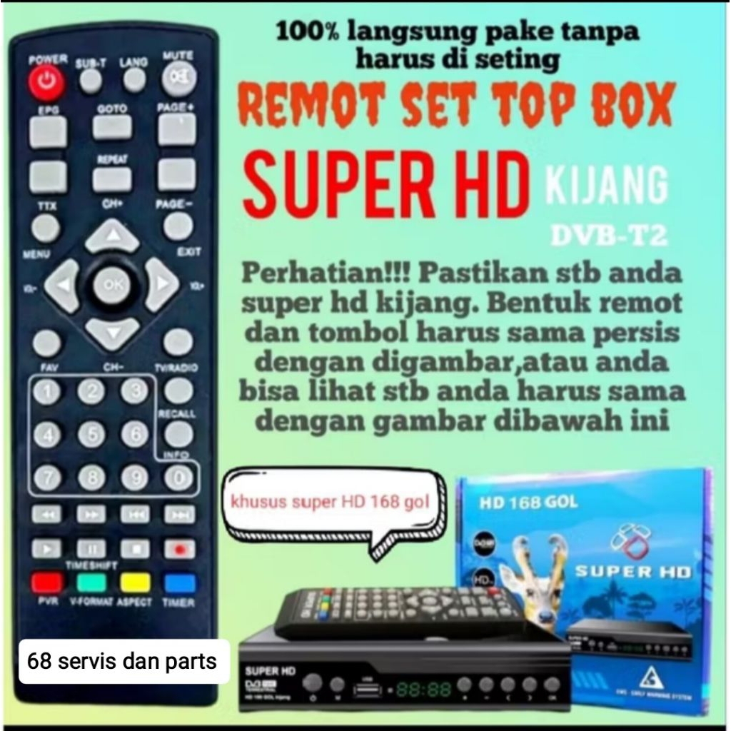 Remote stb super HD 168 gol