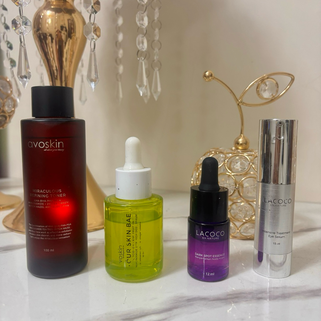 (PRELOVED) AVOSKIN MIRACULOUS REFINING TONER AVOSKIN YOUR SKIN BAE LACTIC ACID SERUM