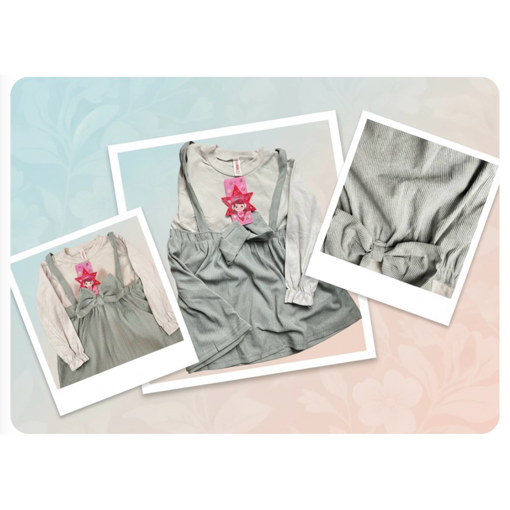 LIHAT DESKRP DULU YA  Dress anak hijau pastel 1-3 tahun Polos Pita TengahA