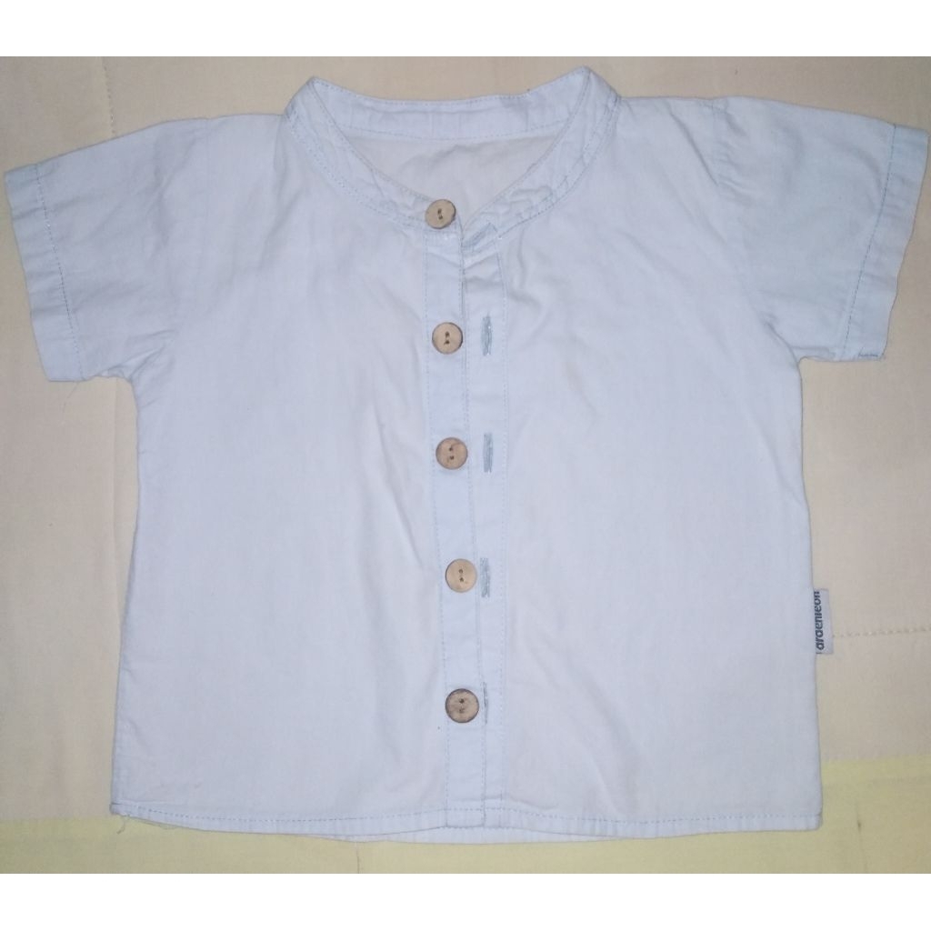 Preloved ardenleon atasan hem kemeja pendek Warna biru muda blue sky baby blue soft blue