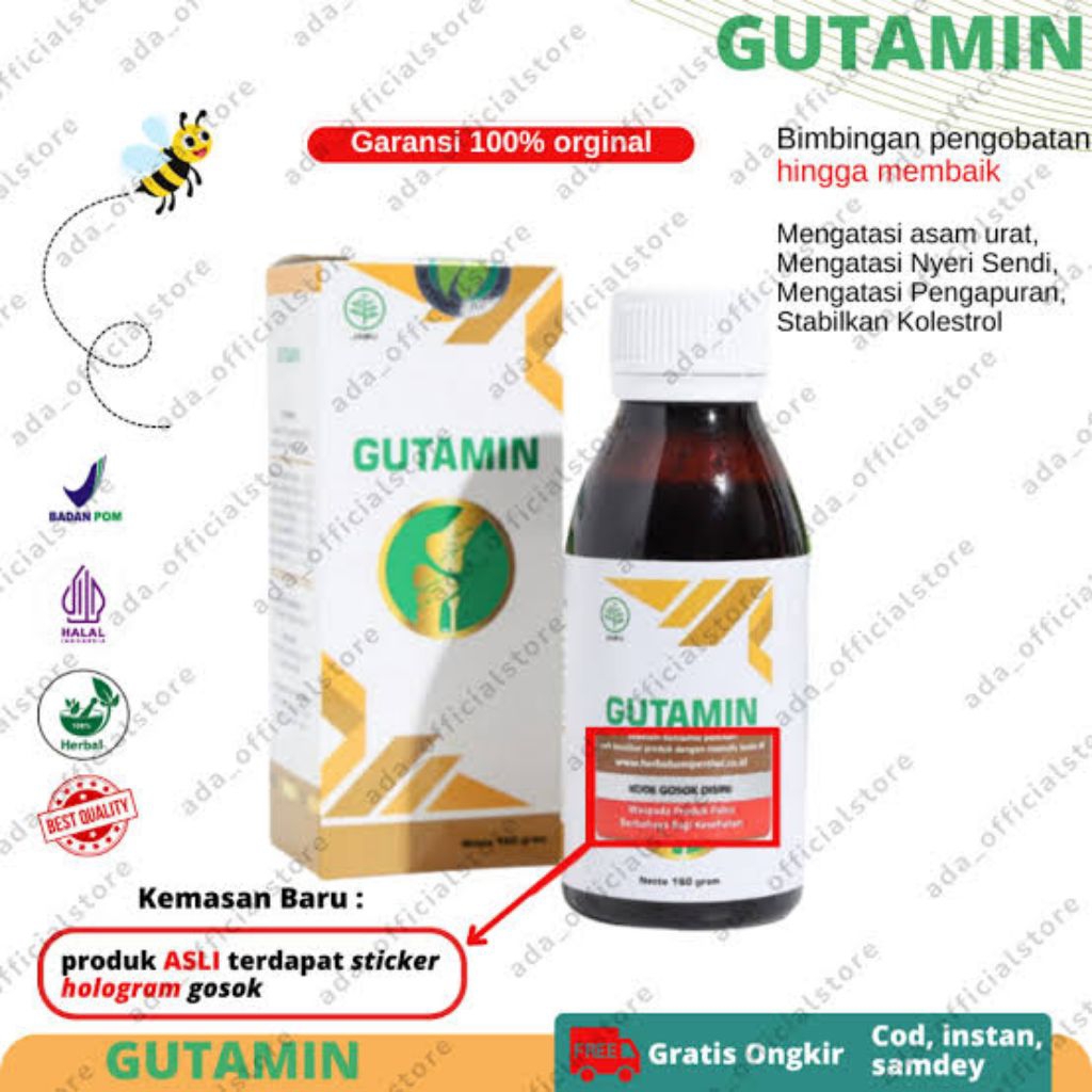 Madu GUTAMIN Herbal Atasi Nyeri Sendi Asam Urat Herbal BPOM Halal