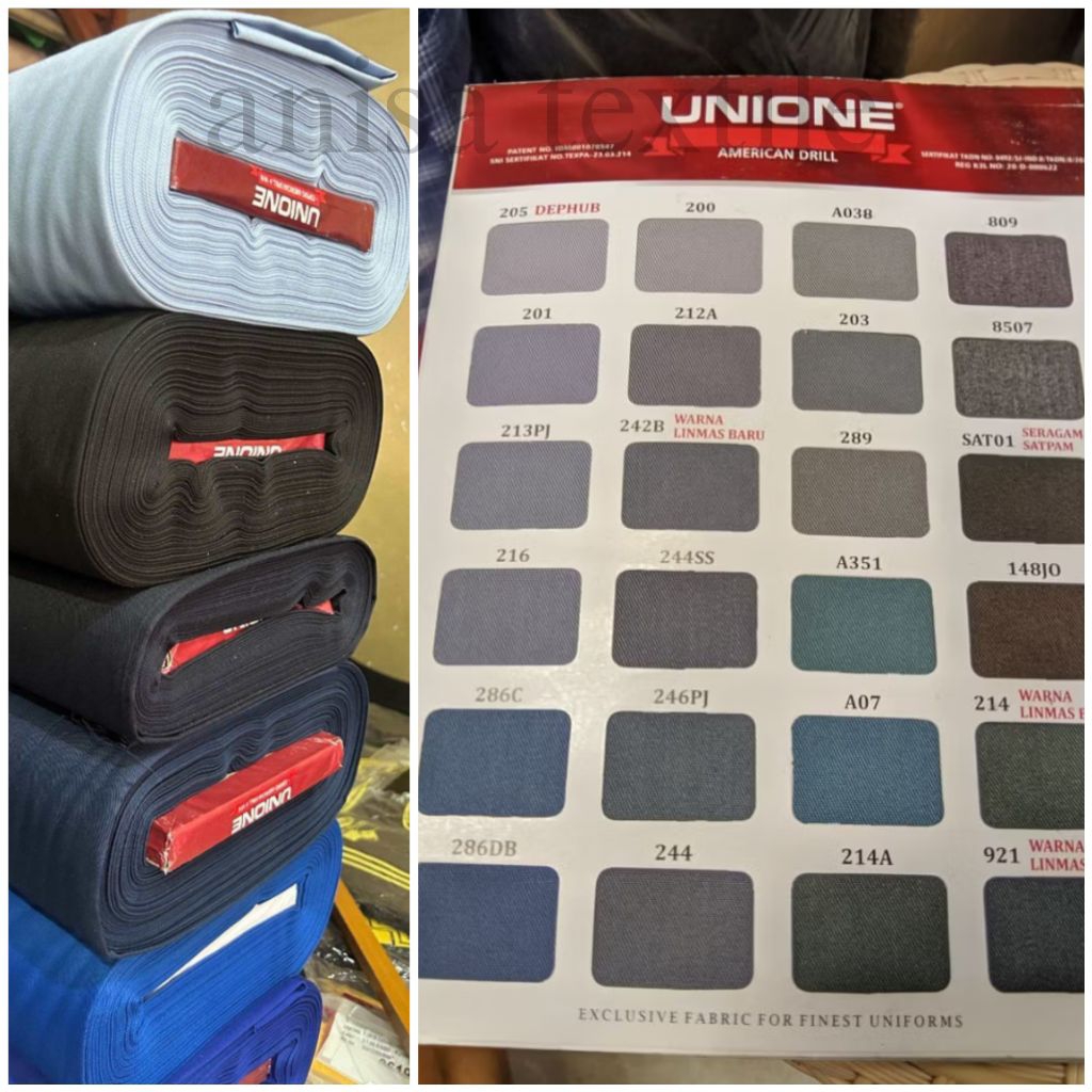 Bahan American Drill UNIONE Kain Eceran Bahan Seragam Sekolah Kain Celana Kain Kemeja Hal 6-7